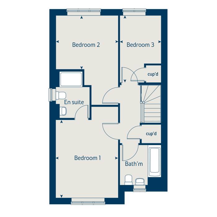 First floor floorplan of The Cypress at Hillfoot Fields